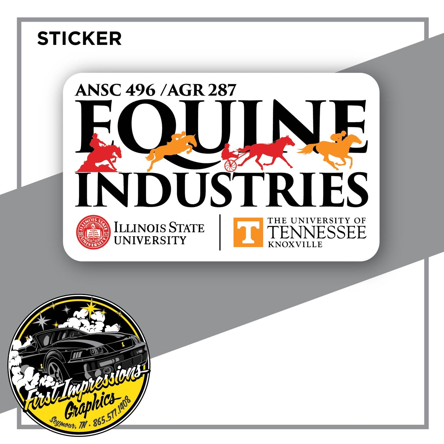 UT Equine Industries Stickers