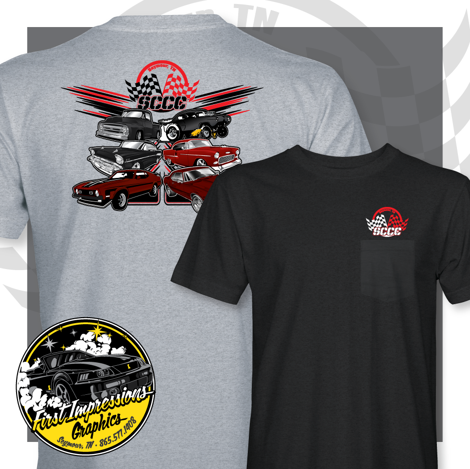 Seymour Classic Car Club Pocket Tees
